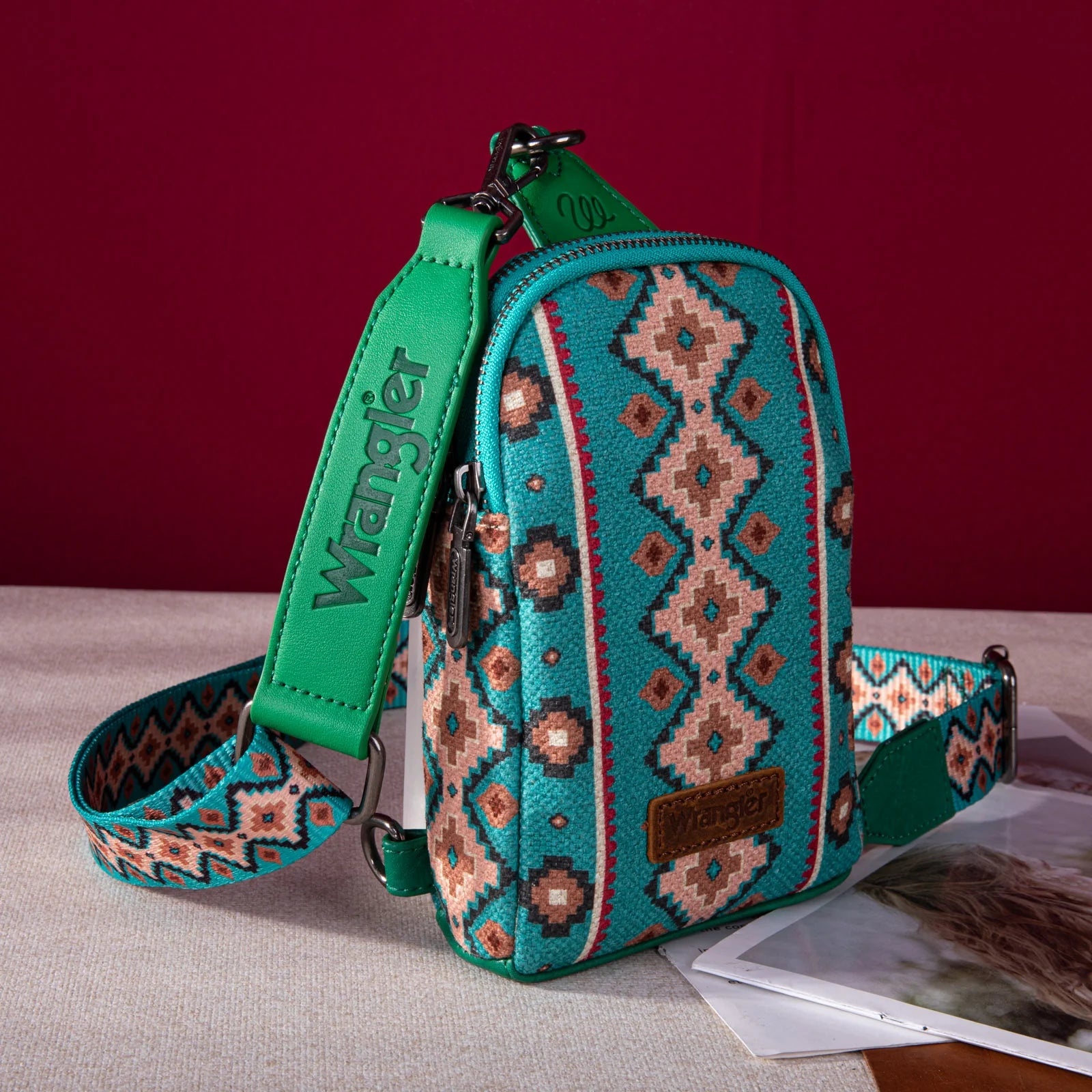 Southwestern Print Canvas Crossbody/Sling/Chest Bag