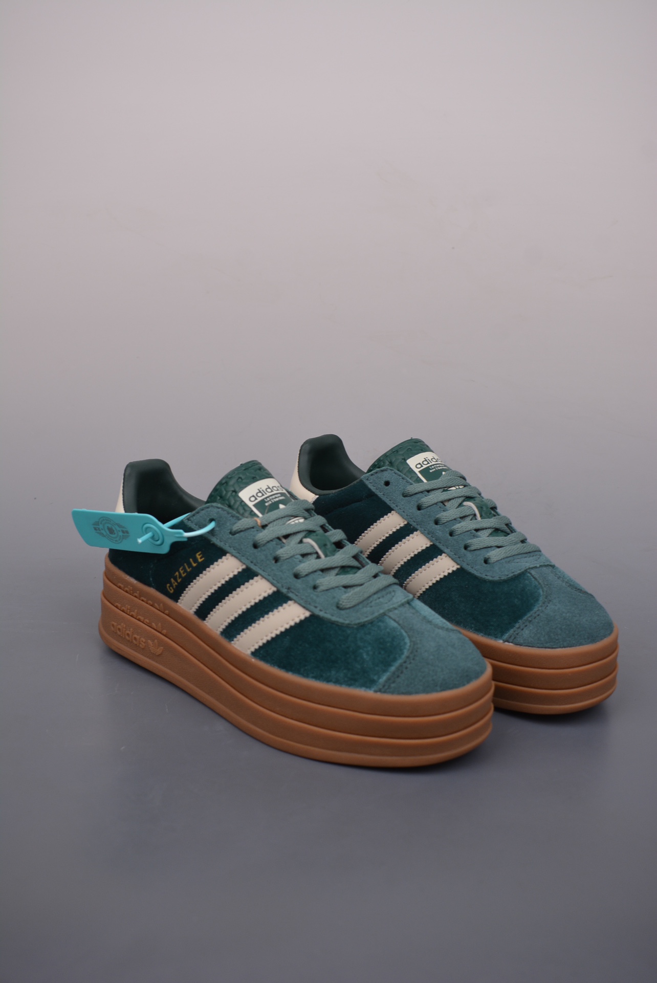 Adidas Originals Gazelle Bold W Velvet Dark Green Off-White