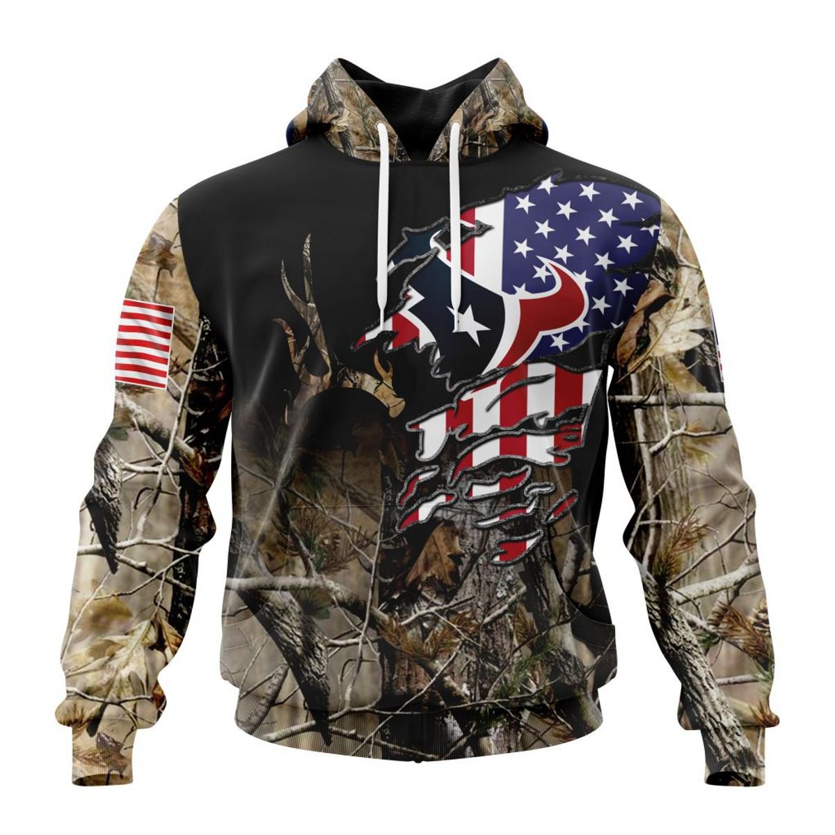 HOUSTON TEXANS 3D HOODIE CAMO REALTREE HUNTING