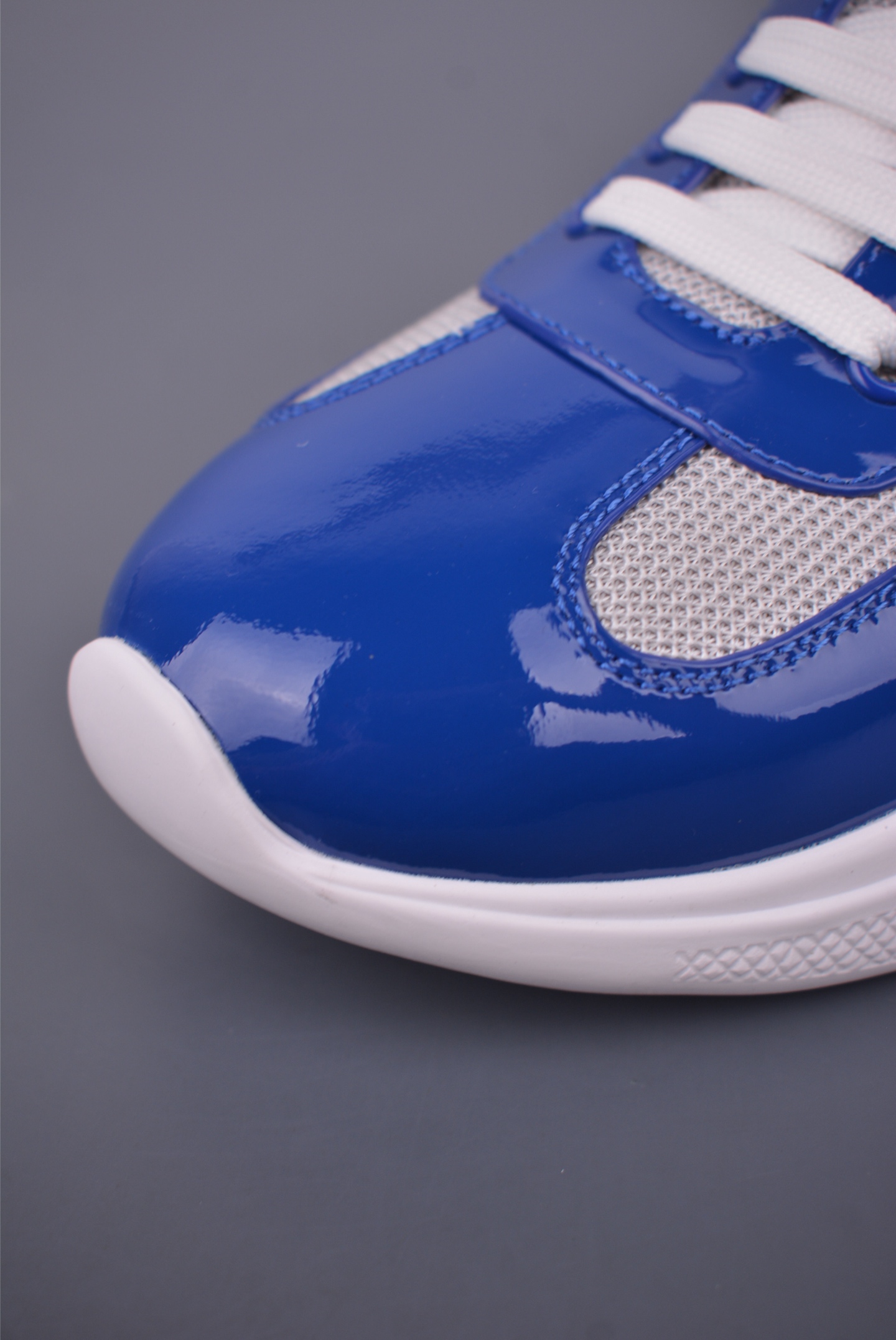 Prada America’s Cup Patent Leather Royal Blue Off-White 4E3400_ASZ_F0F5C