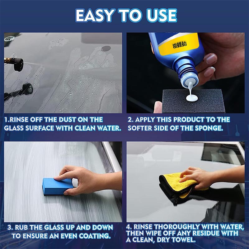 (🔥Last Day Promotion-SAVE 50% OFF)2023 New Upgrade Car Glass Oil Film Cleaner With Free Sponge ♻Safety and Long-term Protection♻ -BUY 2 GET 1 FREE!