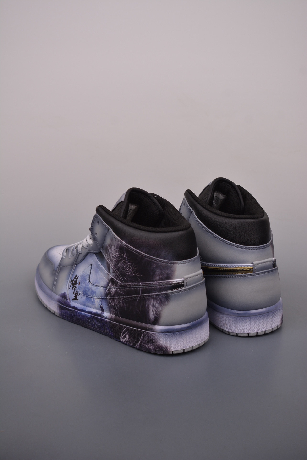Air Jordan 1 Mid Monkey King Black Wukong Black Purple Gradient