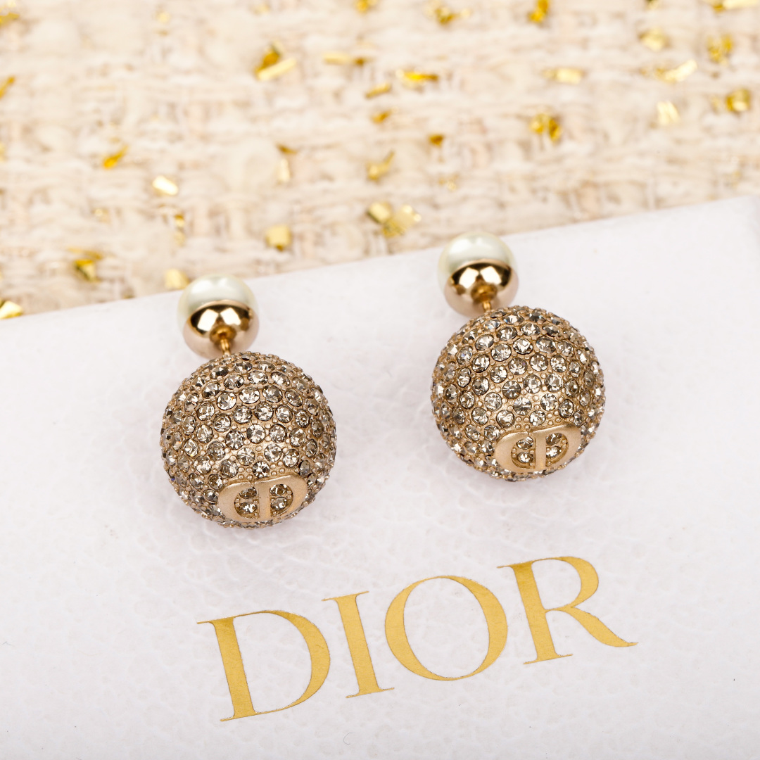 Dior Diamond Ball Earrings