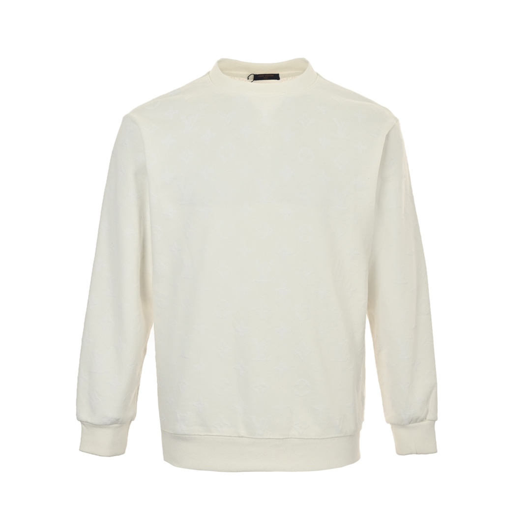 Louis Vuitton 24Fw all-over monogram flocked print crewneck sweatshirt