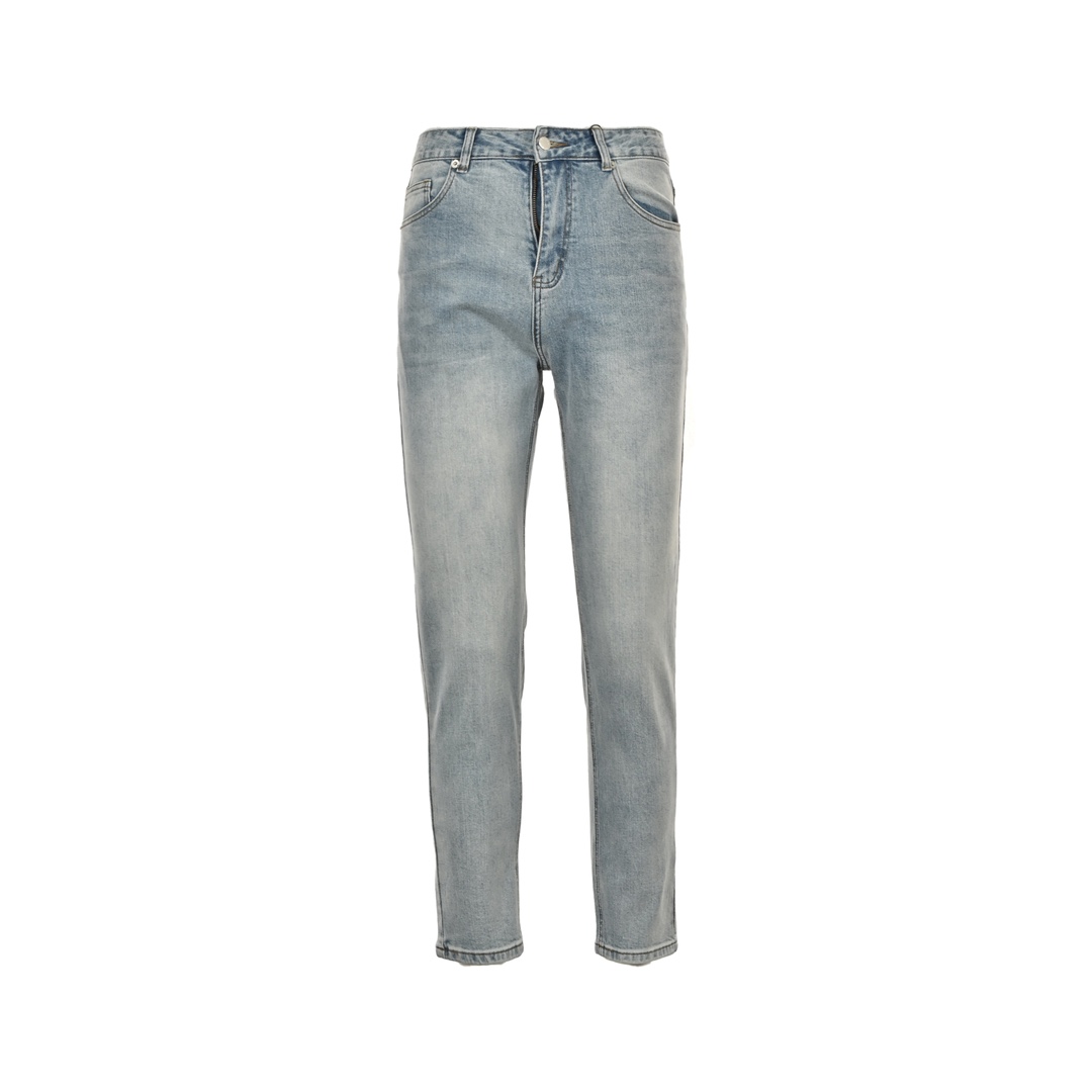 Prada washed jeans with embossed logo on back pocket