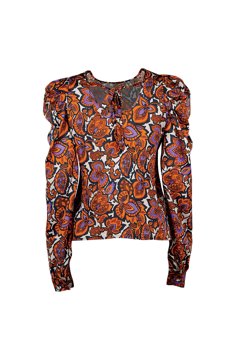 Blusa de manga larga con cinta en espalda para amarre