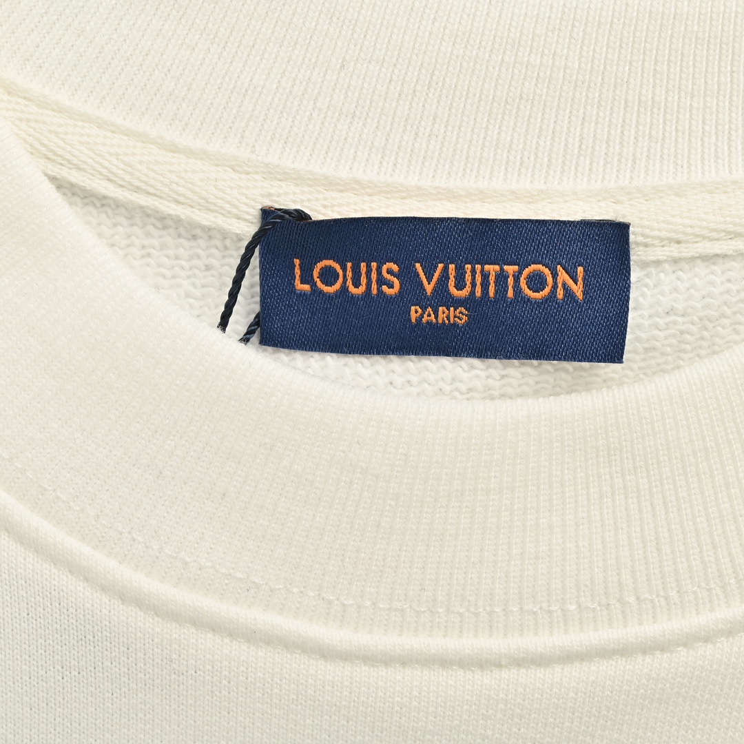 Louis Vuitton 24Fw Western Denim Heavy Embroidery Crewneck Sweatshirt