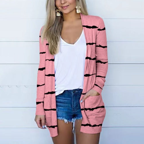 European And American Autumn New Printed Cardigan Coat