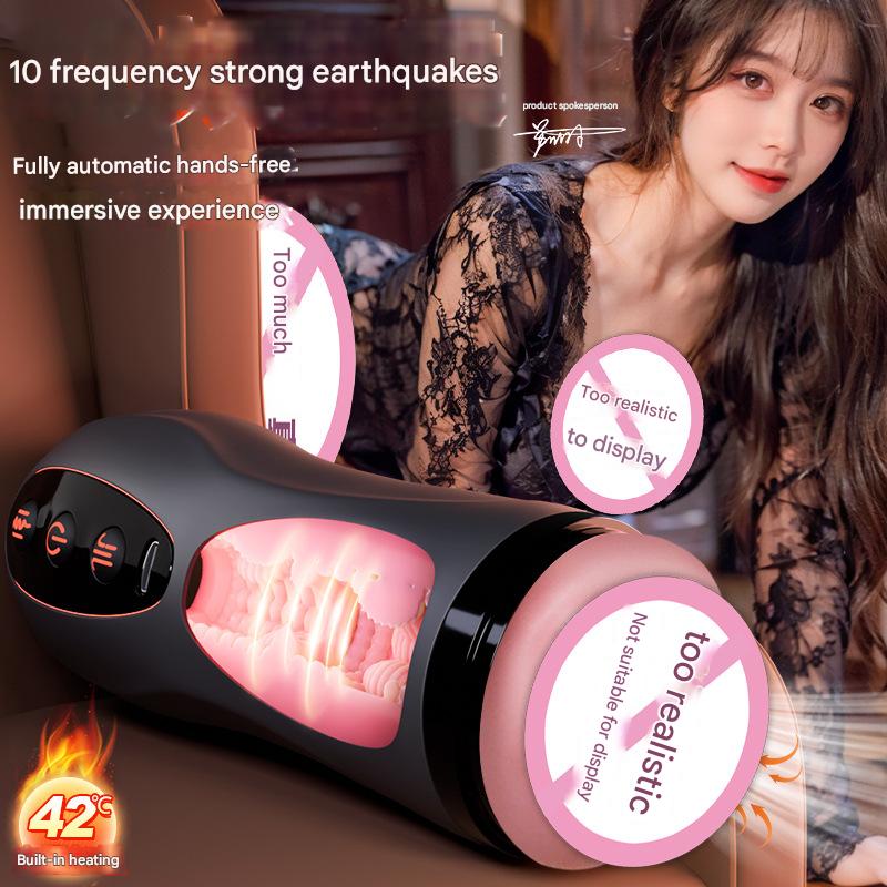 Masturbator Cup for Men Fully Automatic Retractable Heating Masturbator Cup Electric Masturbator Male Adult Products