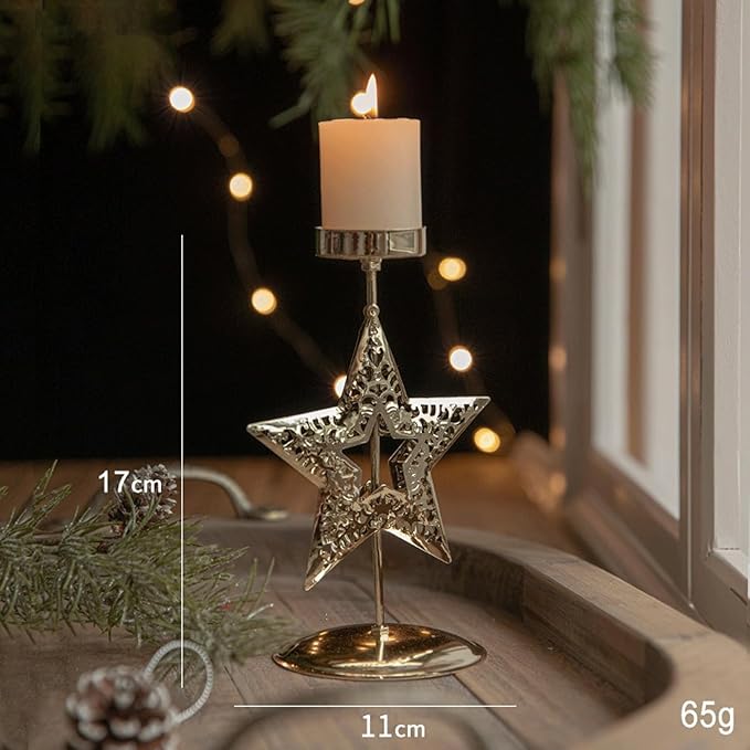 🌲🕯️2024 Vintage Metal Christmas Candle Holder