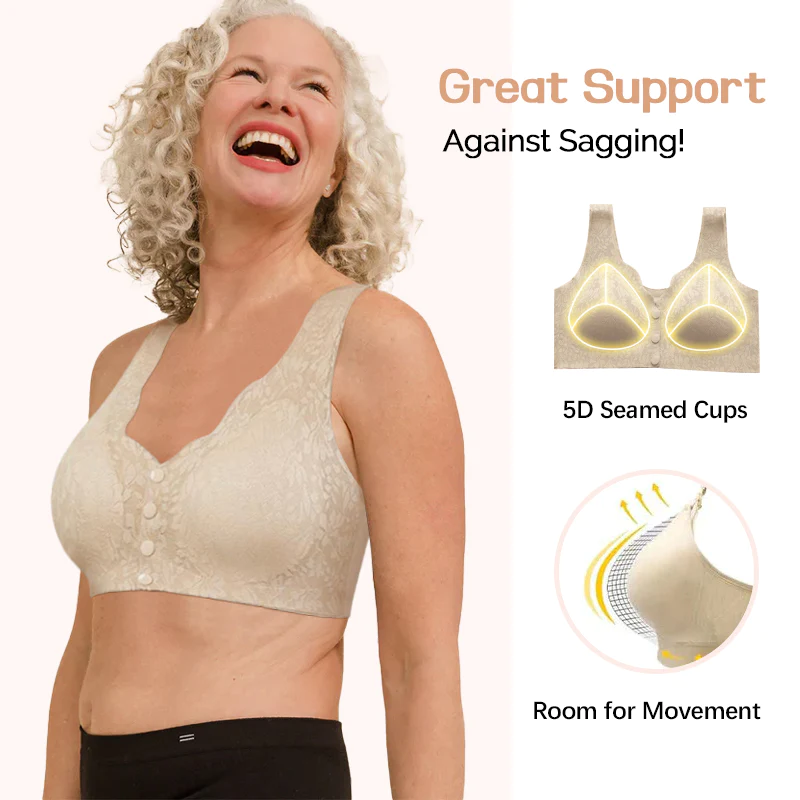 (🔥Last Day Promotion-SAVE 50% OFF)2023 New Upgrated No Steel Ring Front Open Buckle Lace Bra-Buy 2 Get 10% OFF & FREE SHIPPING