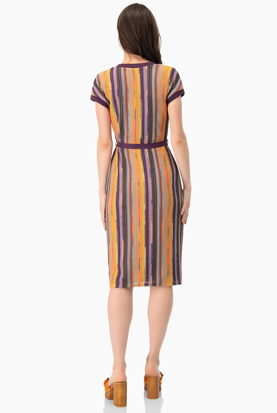 Vestido midi tejido escote en V