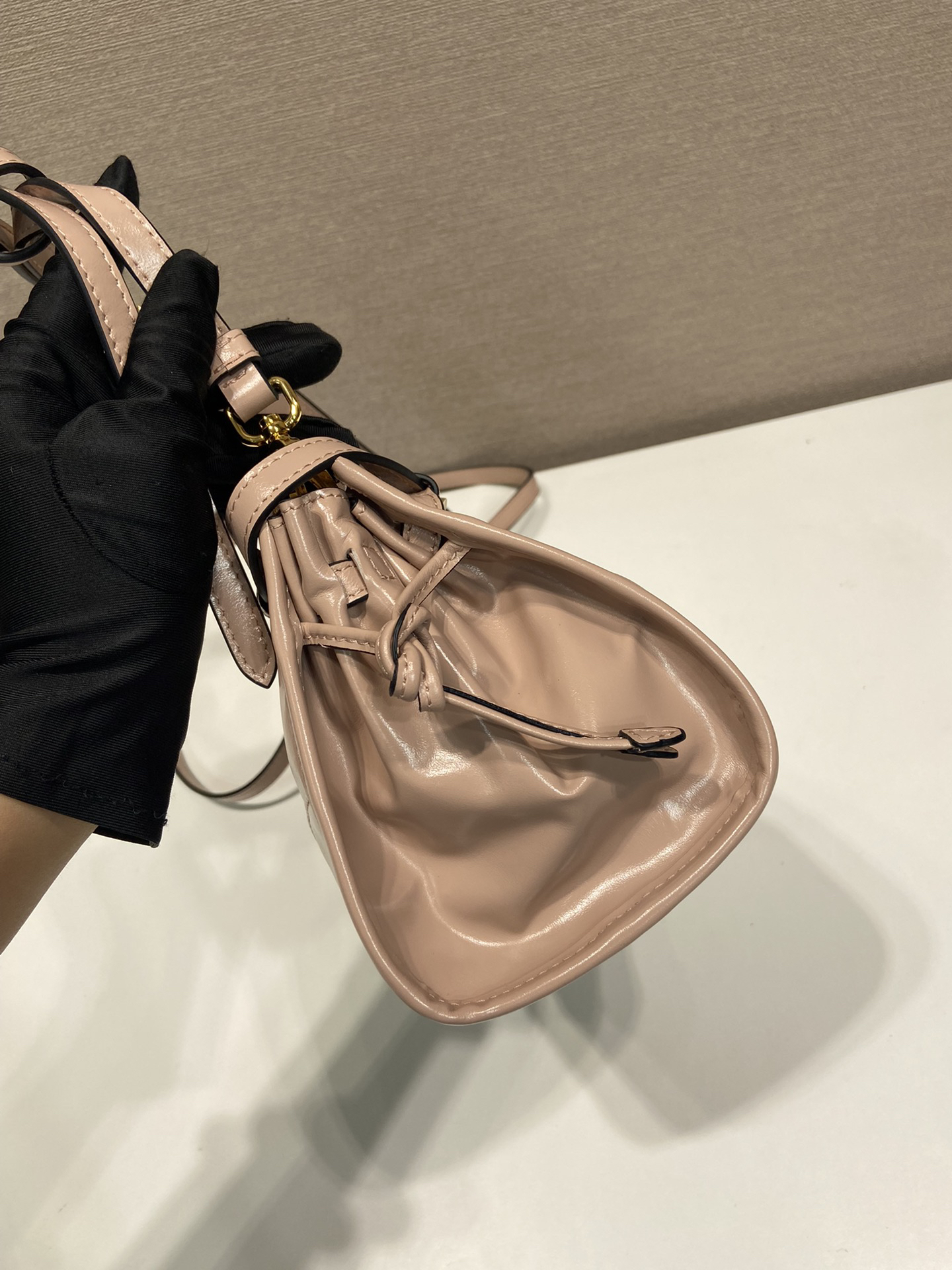 Prada LusSolf Oiled Wax Leather Shoulder Bag 1BA215