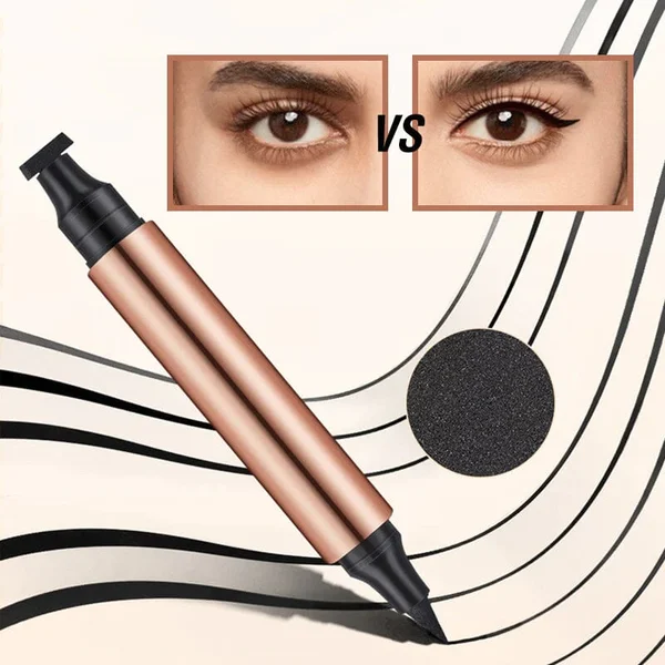 HOT SALE🔥2-In-1 Waterproof Alluring Cat Eye Stamp Eyeliner
