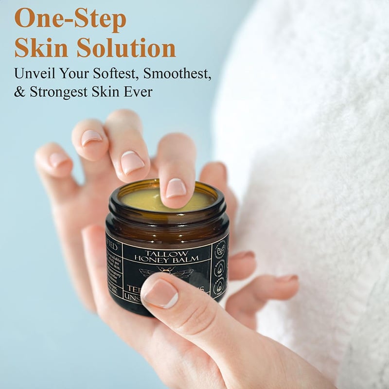 ❤️Organic Grass-Fed Beef Tallow Balm with Raw Honey