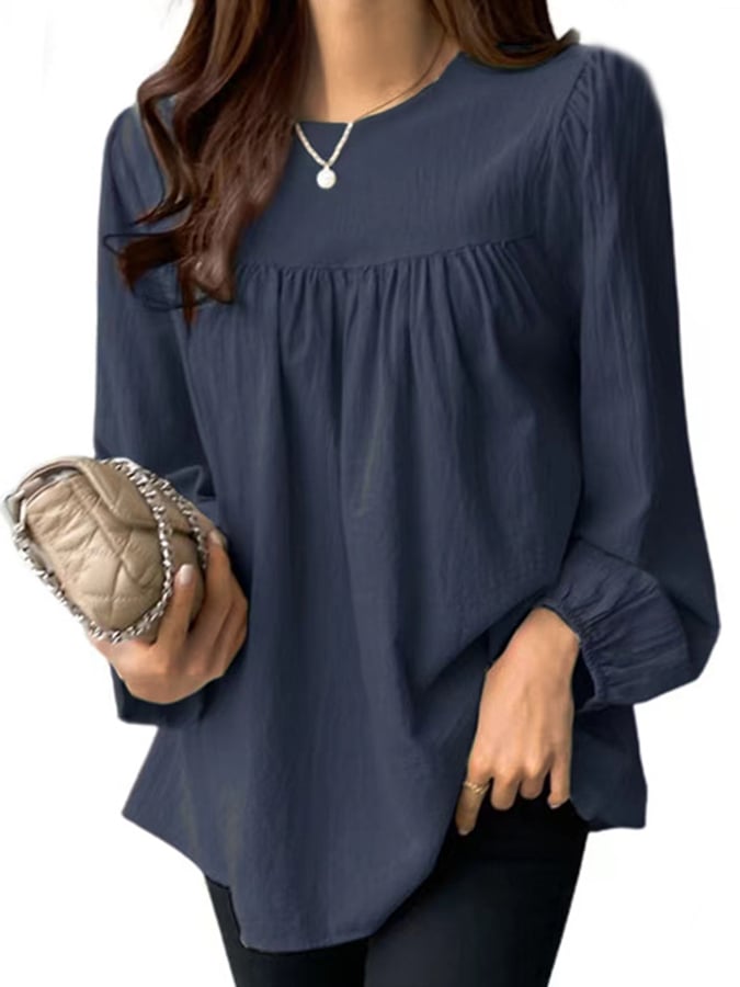Women's Casual Loose Solid Color Loose Cotton And Linen Shirt