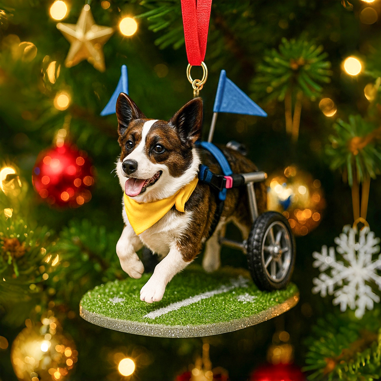Sadie Mae the Corgi “Heart of a Champion” Ornament