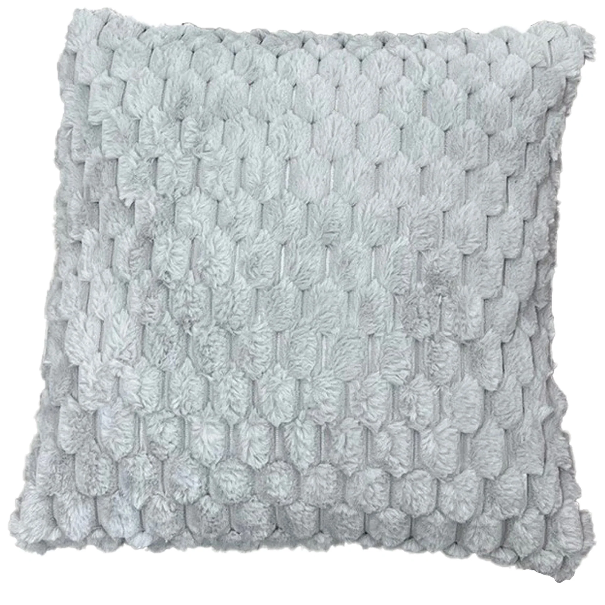 EClair Honeycomb Faux Fur Decorative Throw Pillow, 20x20 Inches