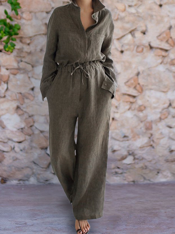 Casual Drawstring Waist Coverall