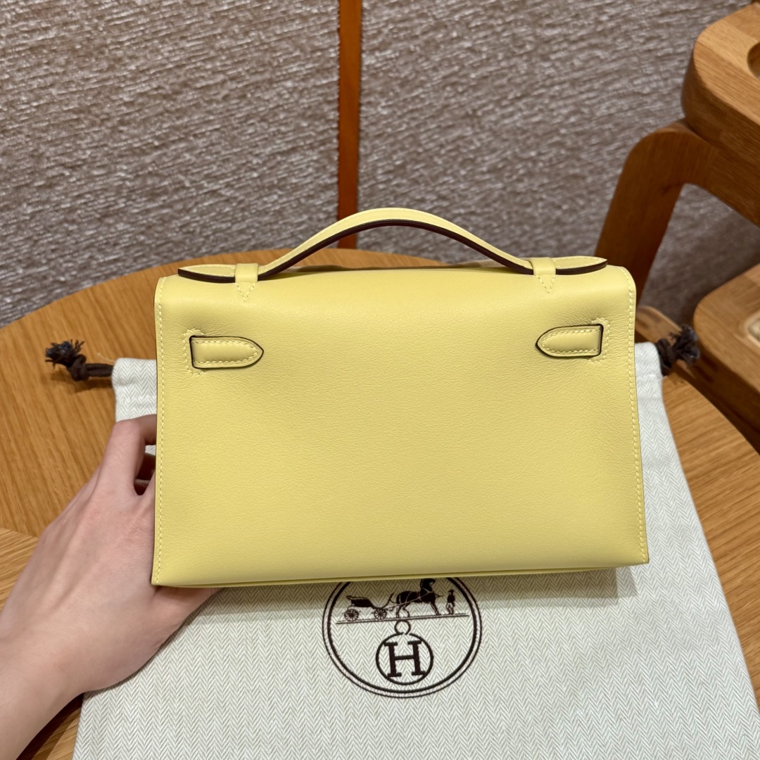Hermès Kelly Pochette 1ZJaune Poussin Handbag (Handmade to Order)