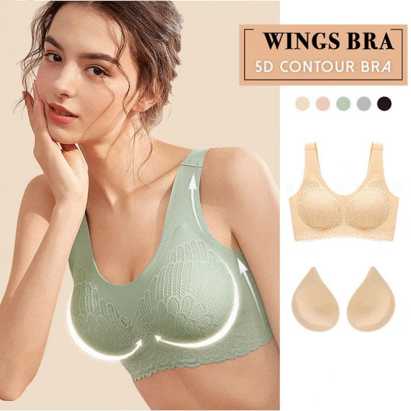 Buy 2 Free Shipping--Wireless Push Up Comfort Shock-proof Latex Pad Lace Bra