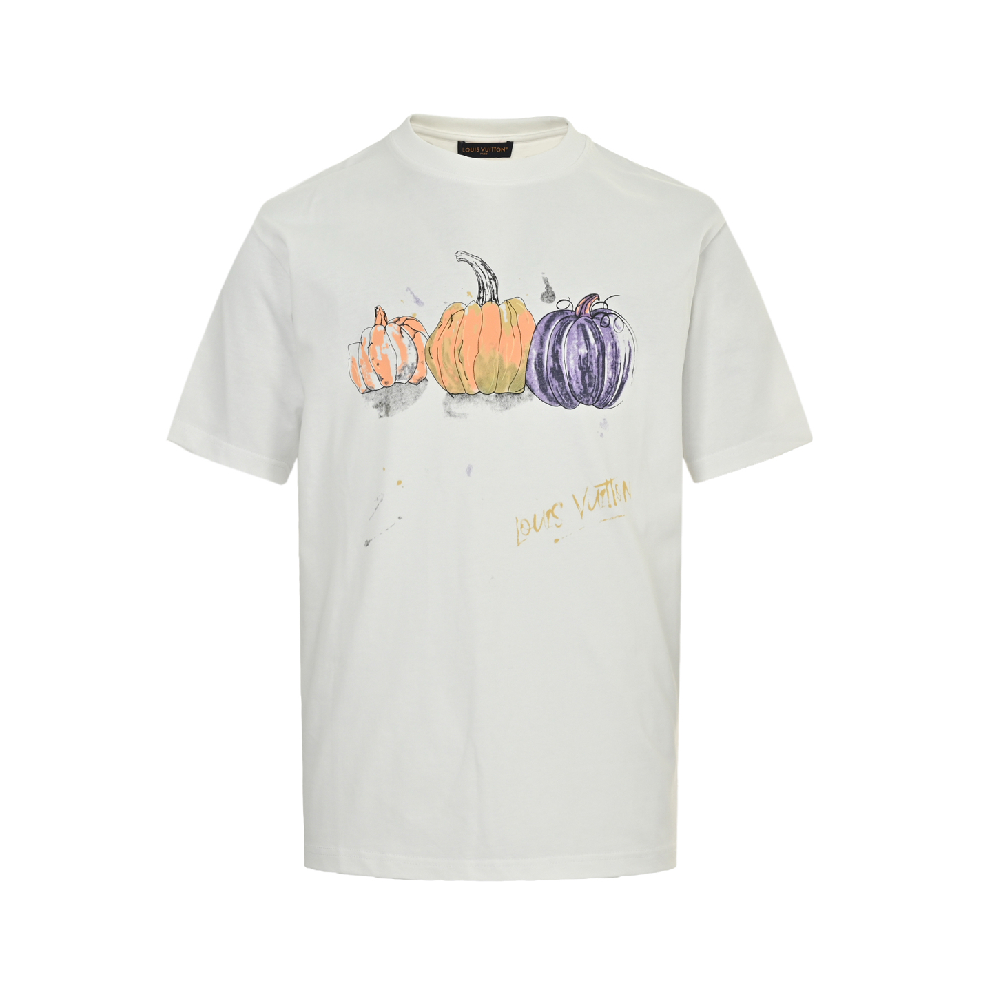 Louis Vuitton 25ss graffiti hand-painted pumpkin print short sleeve