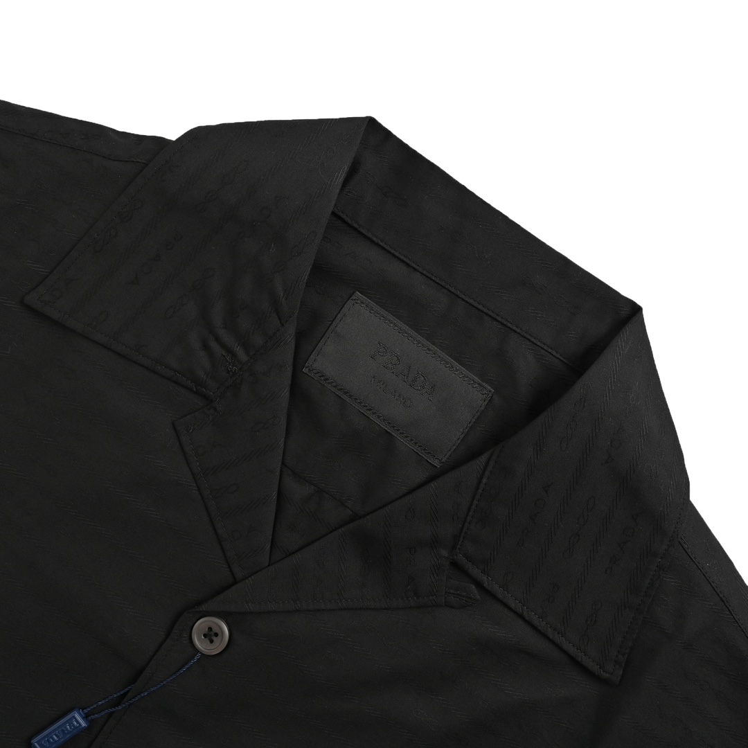 Prada 24ss short-sleeved jacquard shirt