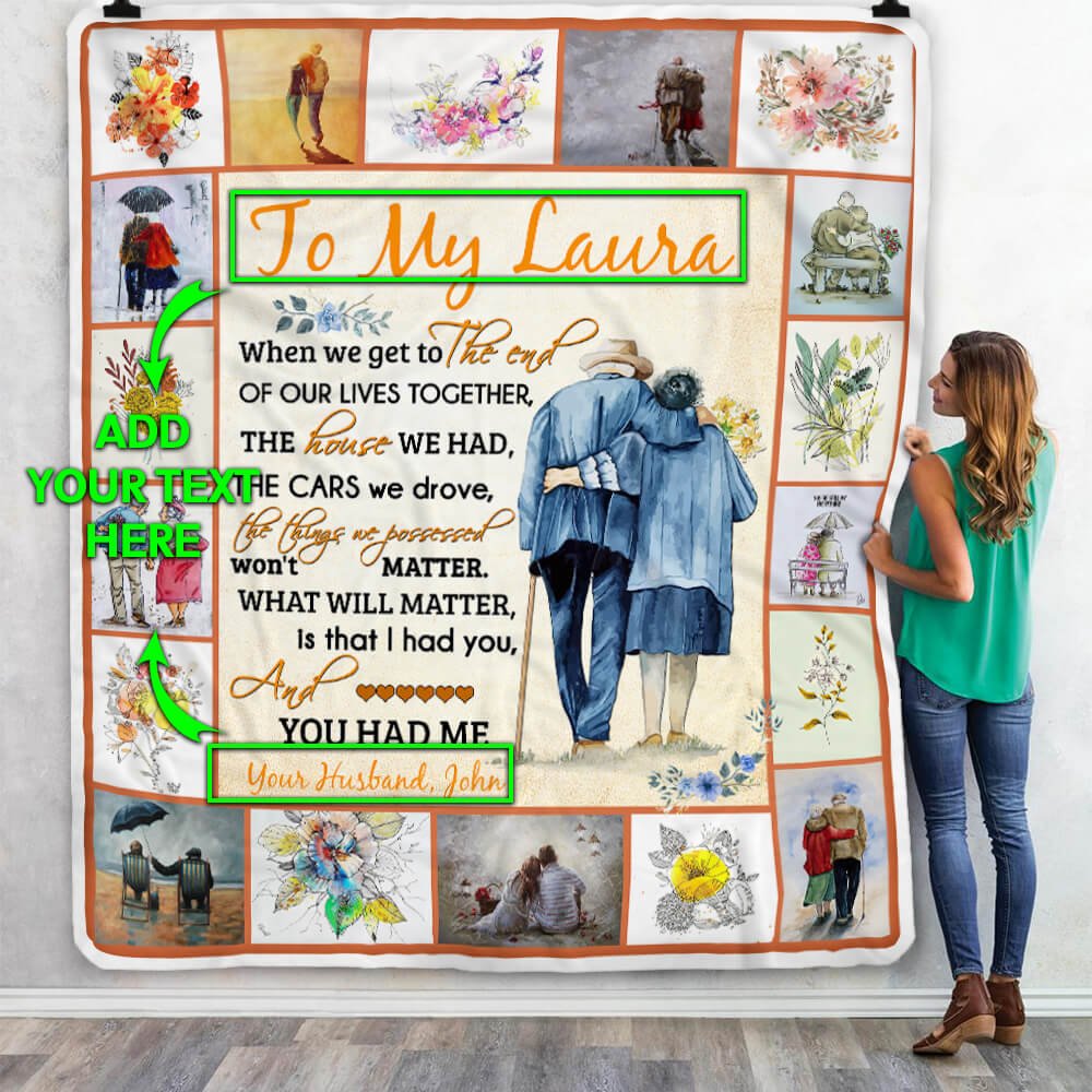 Personalized Husband And Wife Custom Name Sofa Throw Blanket