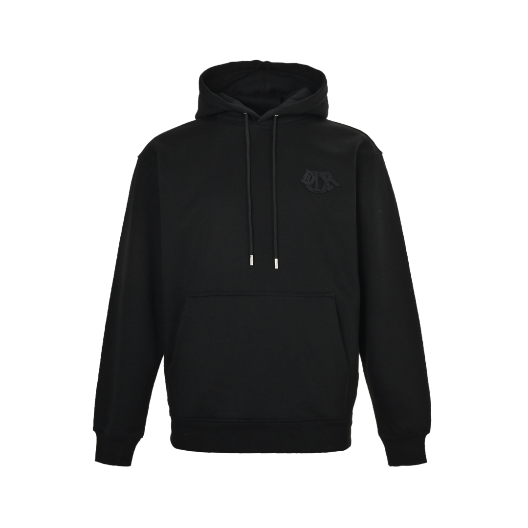 Dior 24Fw tricolor patch embroidered appliqué hooded sweatshirt