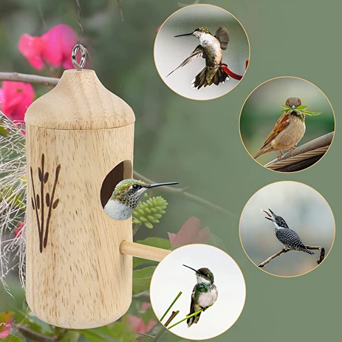 🔥Last Day Promotion-[SAVE 50% OFF]--Handmade Wooden Hummingbird House-Gift for Nature Lovers