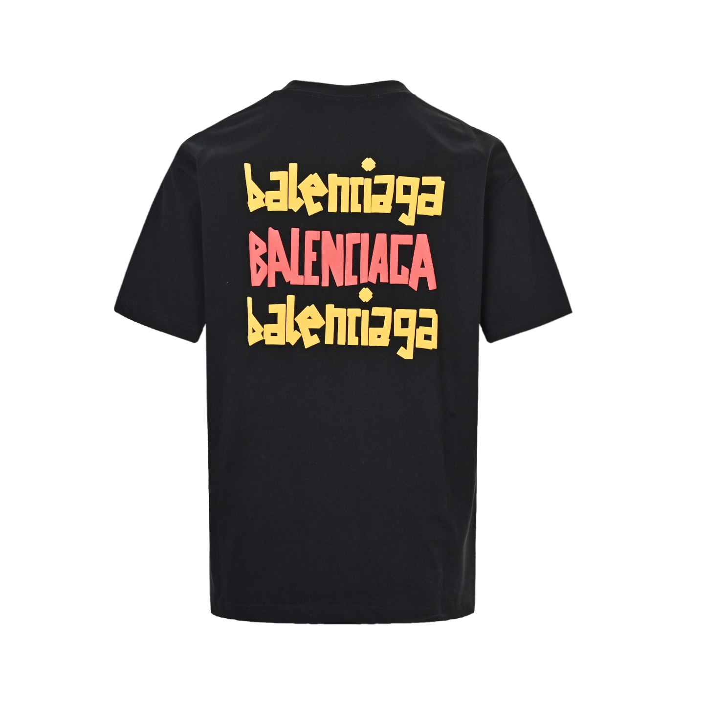 Balenciaga 25ss graffiti multi-logo foam print short-sleeves