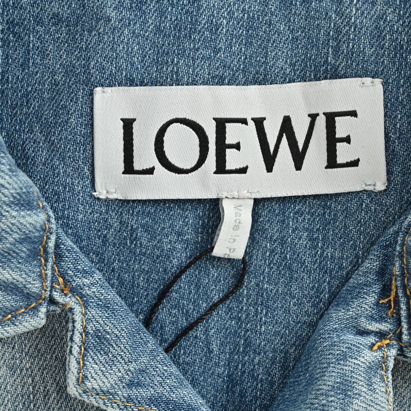 Loewe 25ss Anagram half-embroidered denim short-sleeved shirt