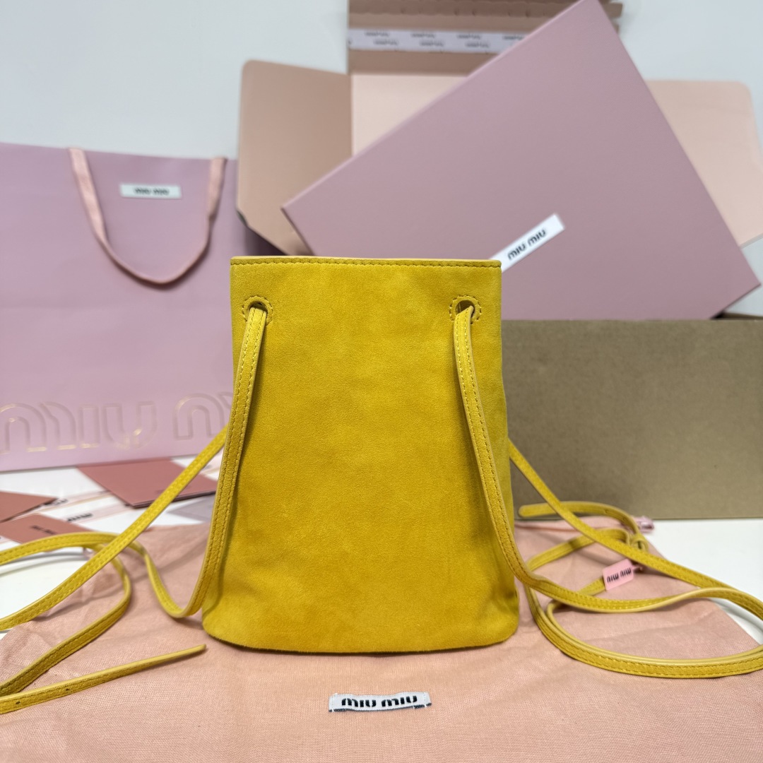Miu Miu Suede Mini Bucket Bag 5NF460