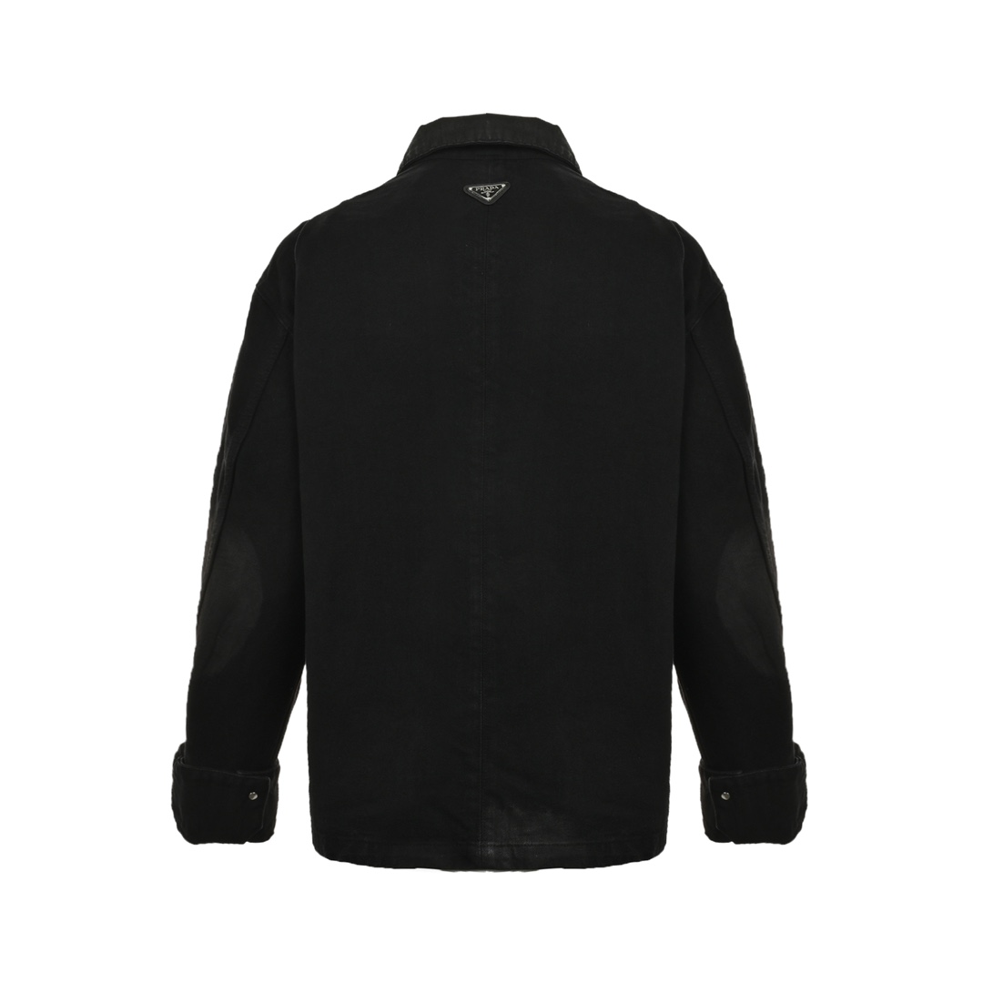 Prada 24Fw Logo Coated Denim Jacket