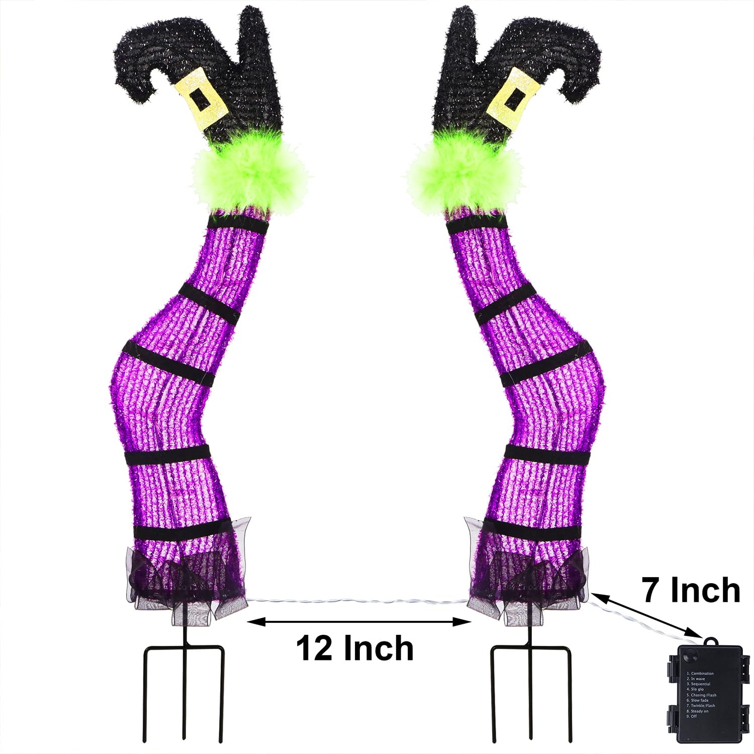 Halloween Lighted Wicked Witch Legs with Stakes - Height- 22