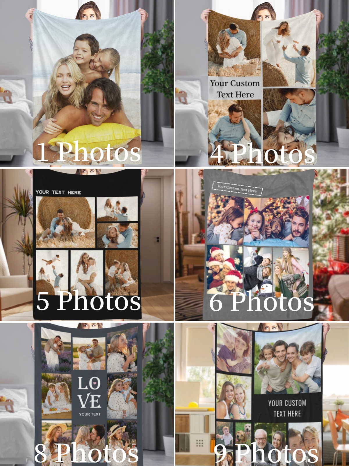 Personalized Photo Fleece Blanket-Personalized Gift For Family Members