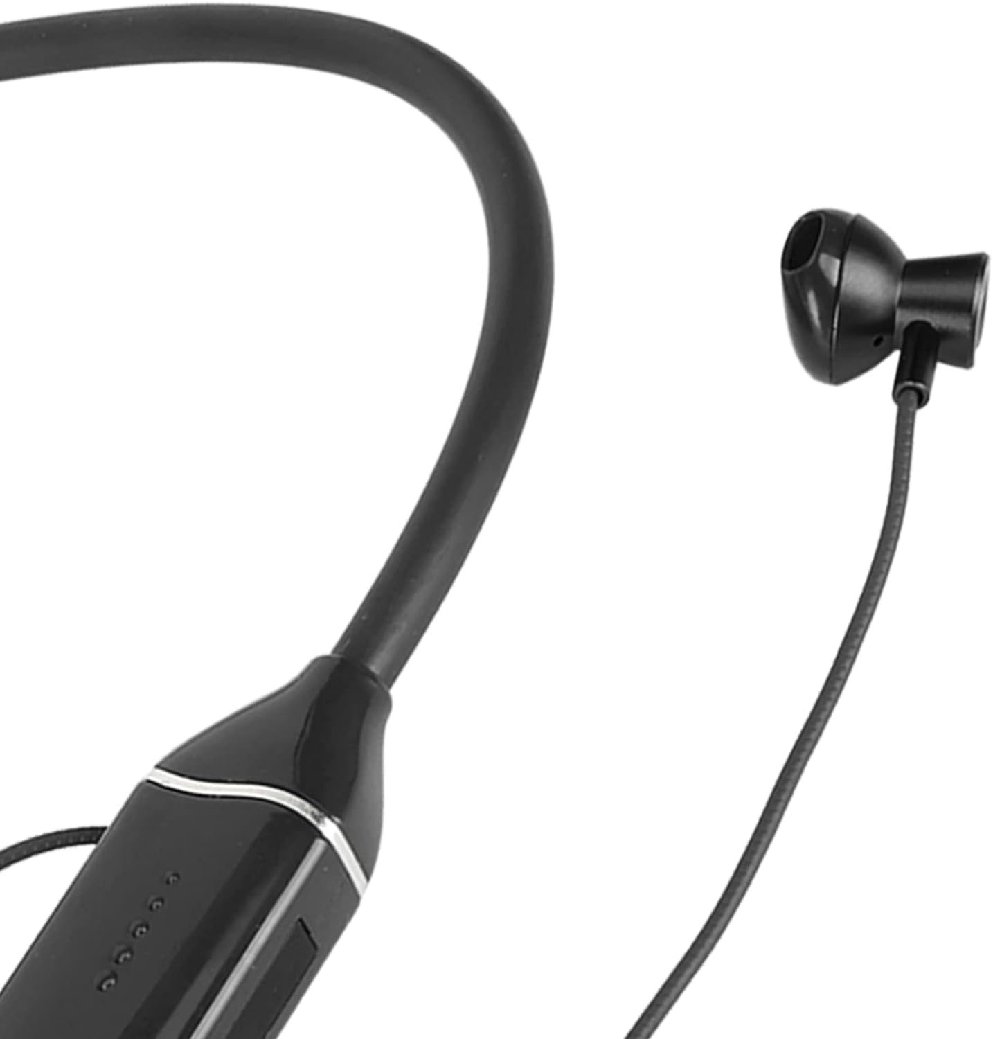 Bluetooth Neckband Headphone, Neckband Earphones Wireless, LED Power Display Memory Card Playback Magnetic Earbuds Headset with RGB Backlight (Black)