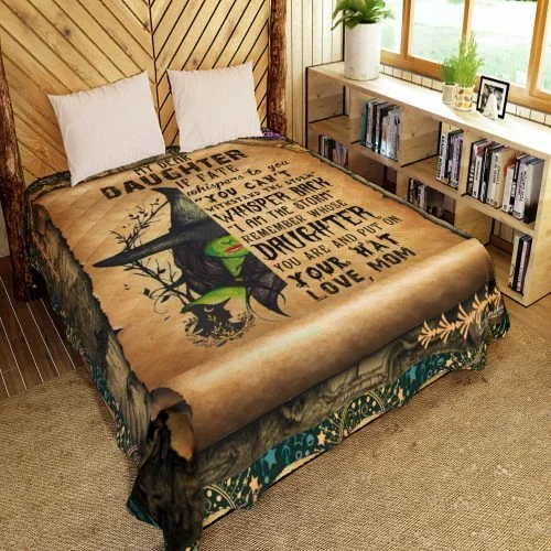 Mom To Daughter, Witch Girl Quilt Blanket