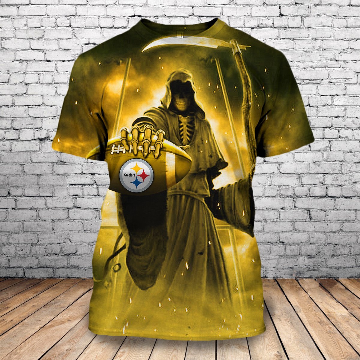 STEELERS 3D HOODIE DEATH SKULL 3D8