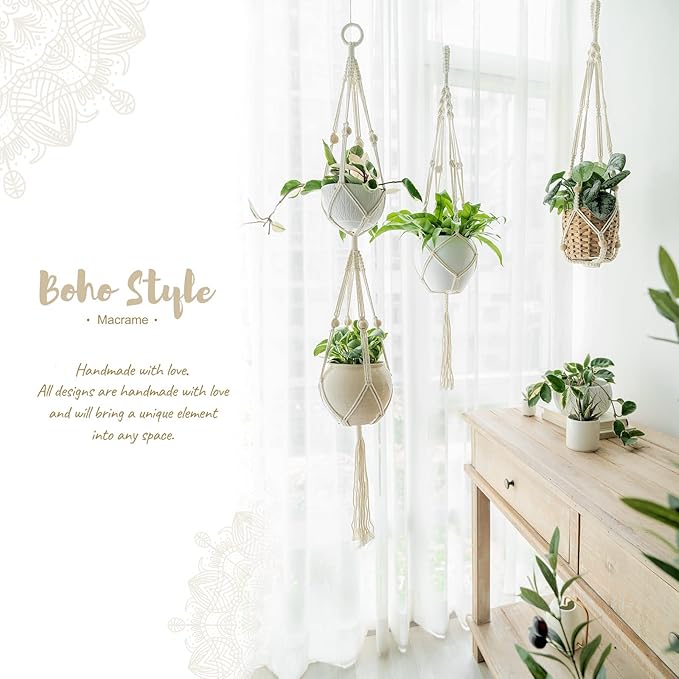 🎍🎍Bohemian style decorative cotton rope hanging basket (handmade)