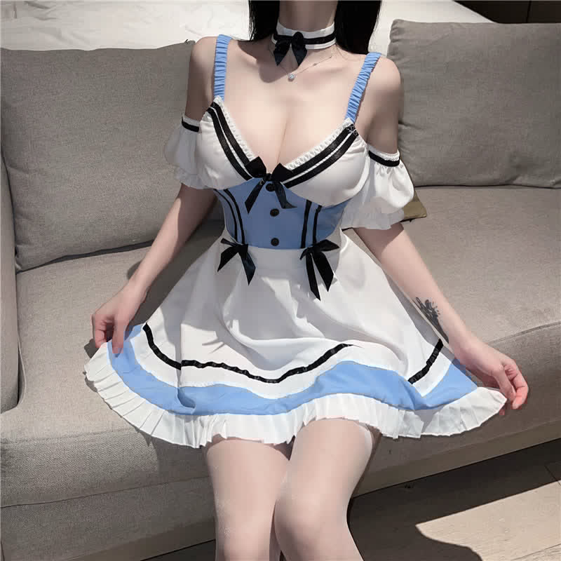 Cosplay Maid Lingerie Stockings Set
