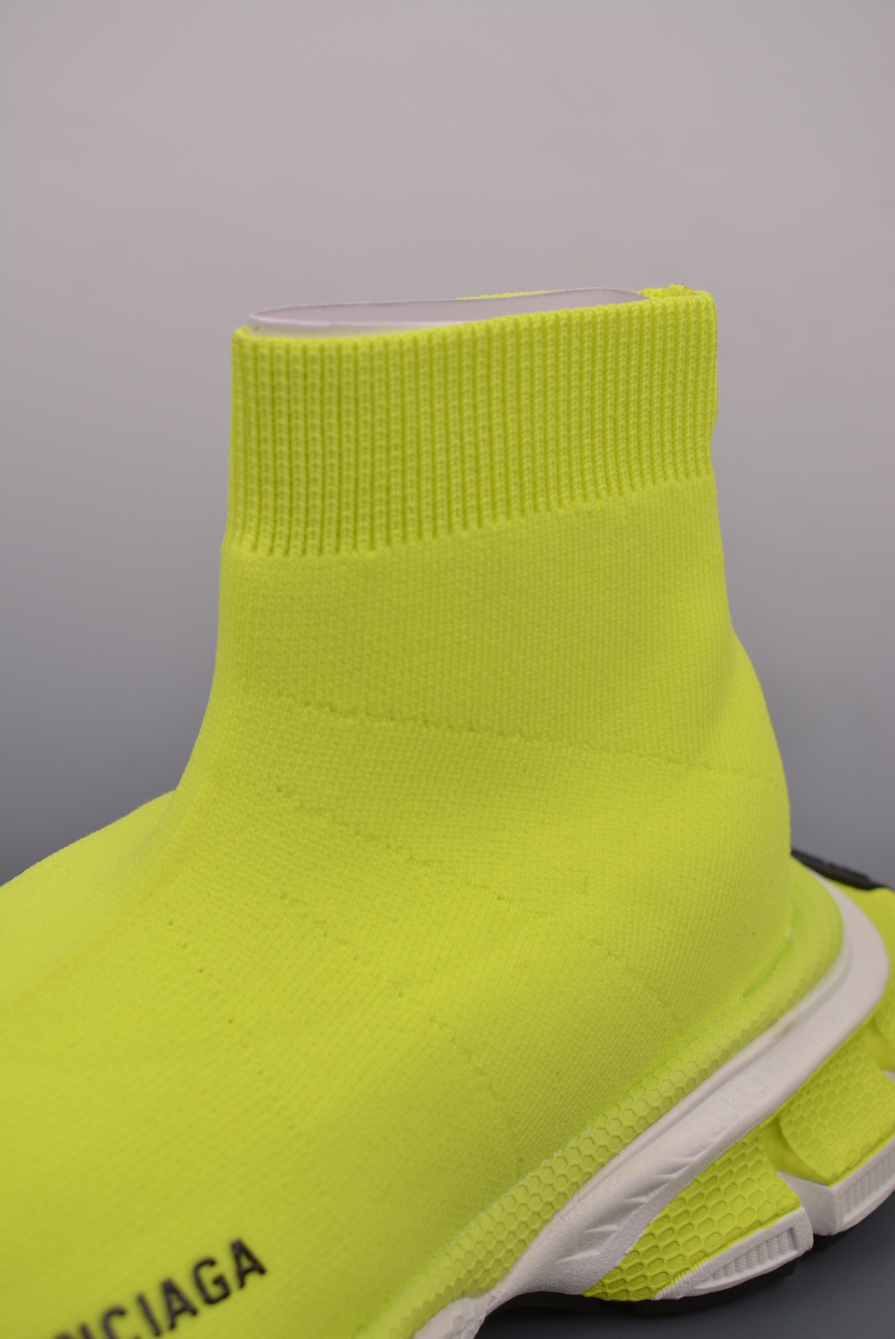 BALENCIAGA 3XL Knit Mid Sneakers Fluorescent Yellow