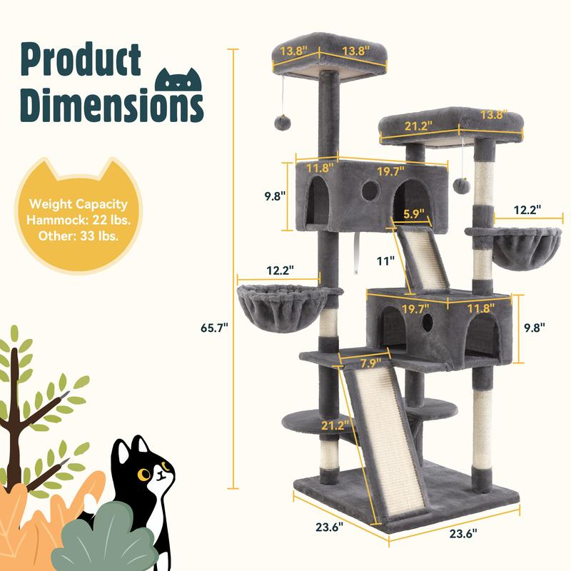 Multi-Level Cat Tree Tower for Indoor Cats | Cozy Perches, Condos & Scratching Posts – Pet Furniture for Climbing & Relaxing