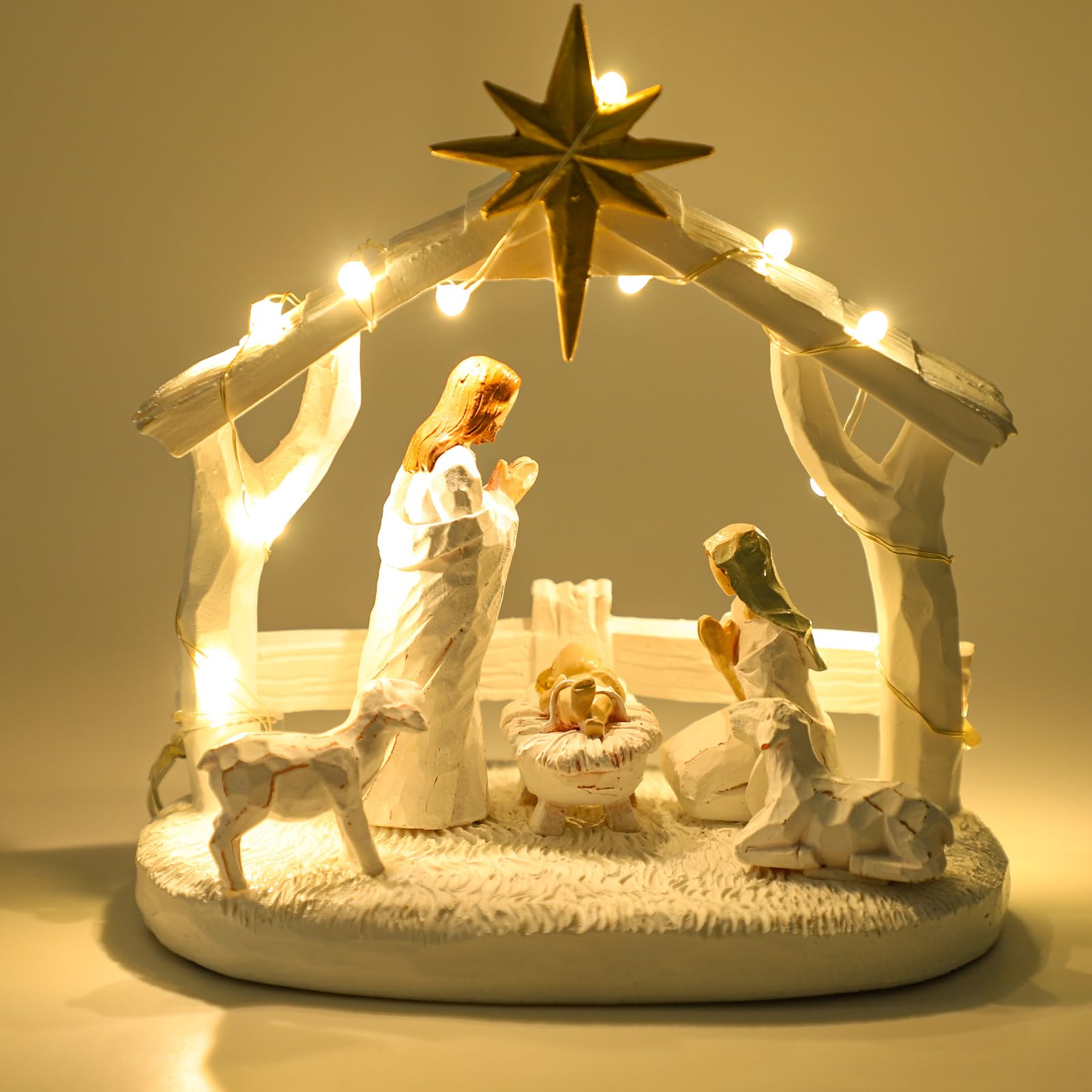 Nativity Scene With LED Lights-Christmas Indoor Tabletop Decorations