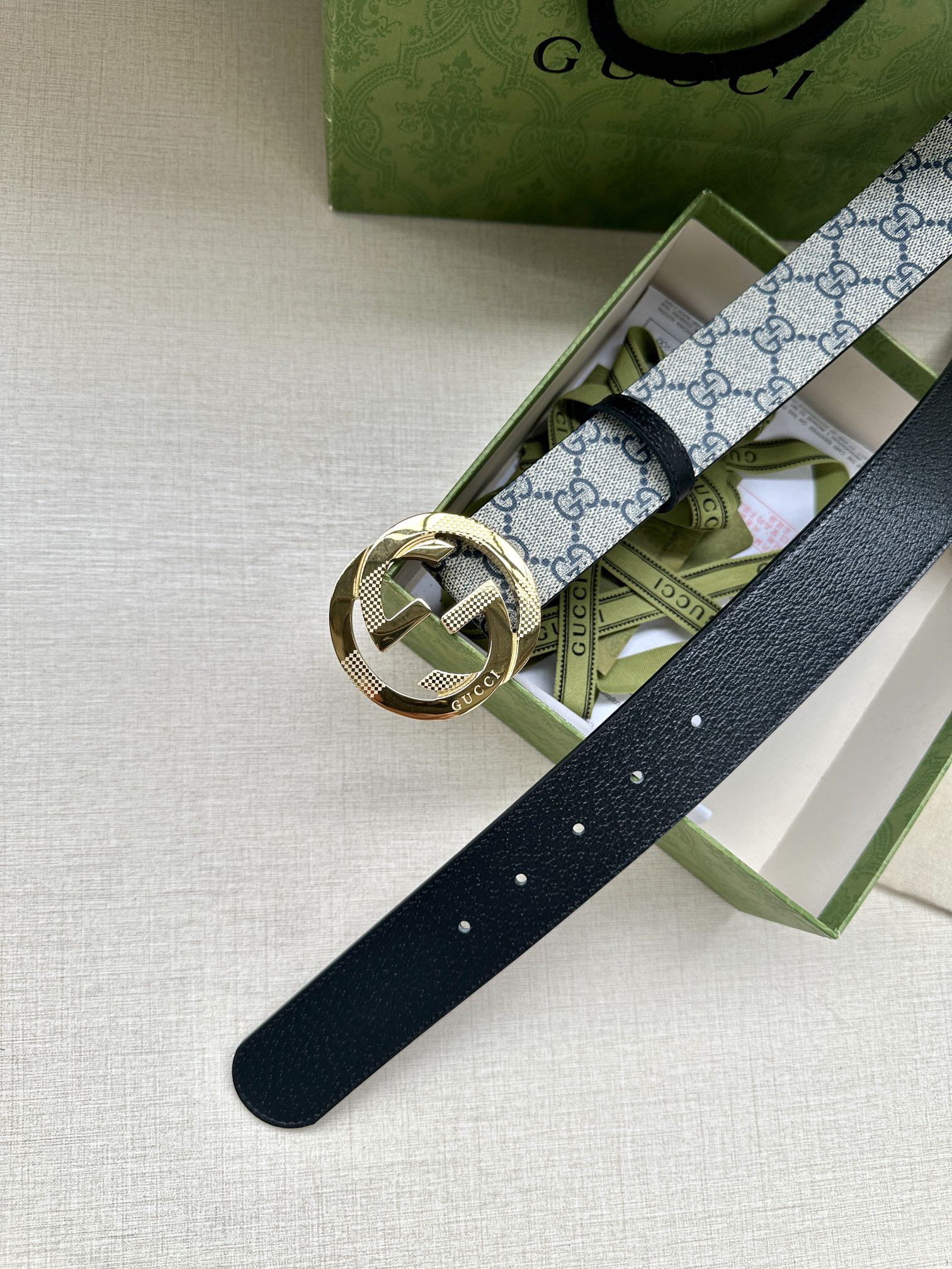 Gucci Marmont printed leather belt 3.8 cm wide