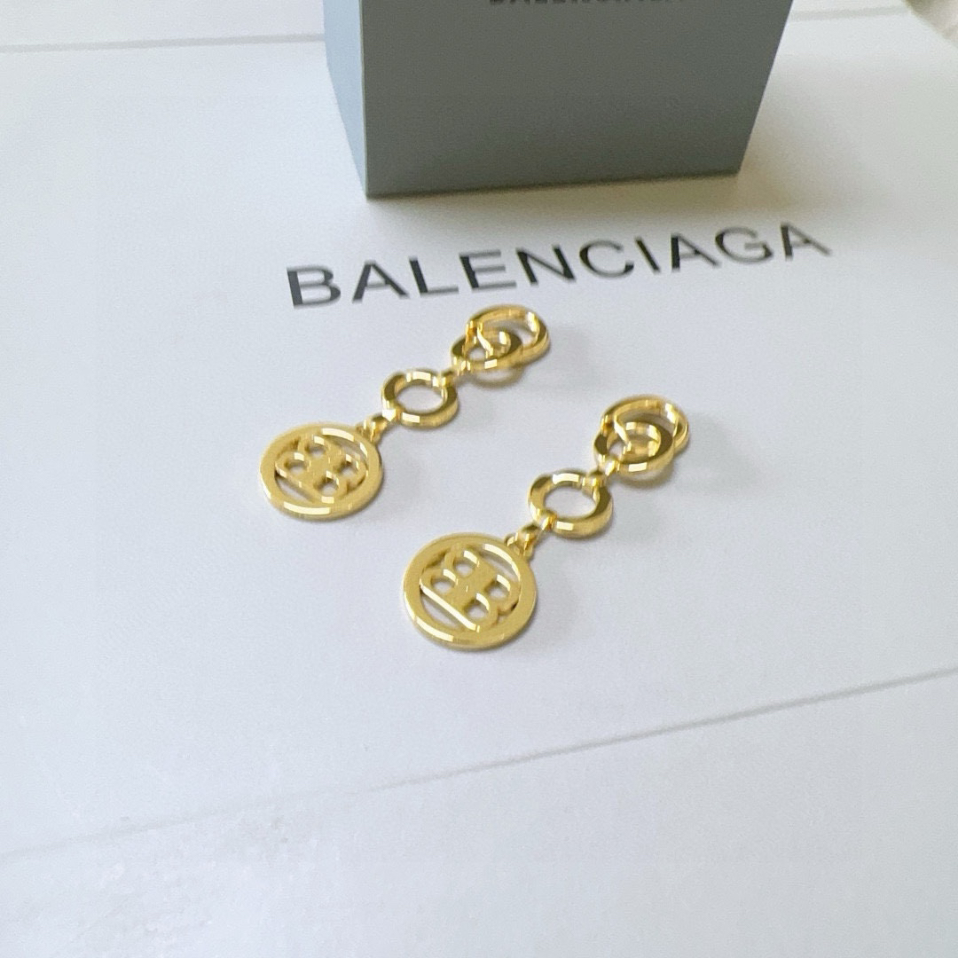 Balenciaga BB hoop pendant earrings