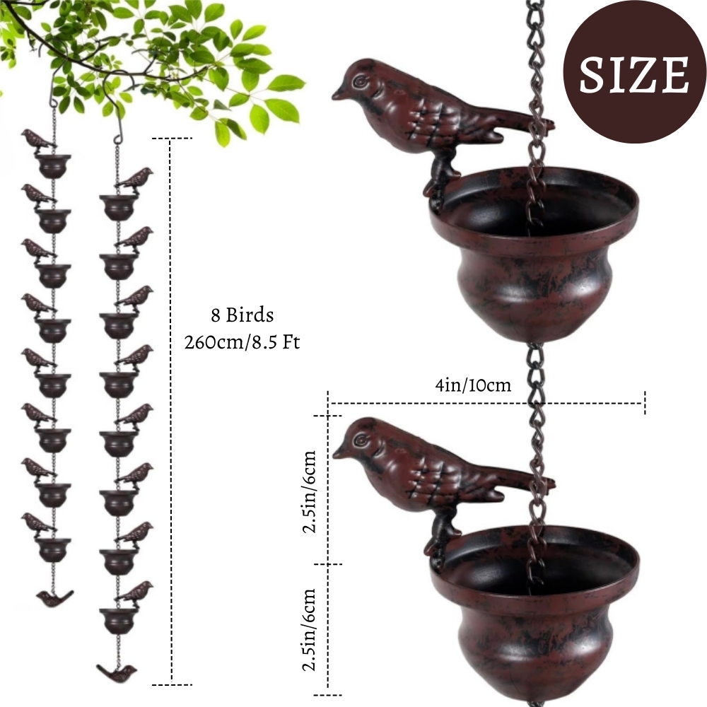 🔥On Sale🔥8.5 Feet Mobile Vintage Bird-Shaped Rain Chain