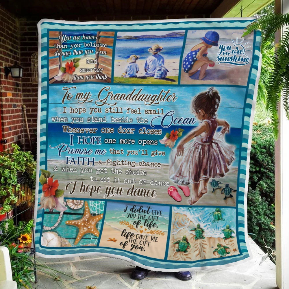 Grandma To Granddaughter, Beach Life Sofa Throw Blanket