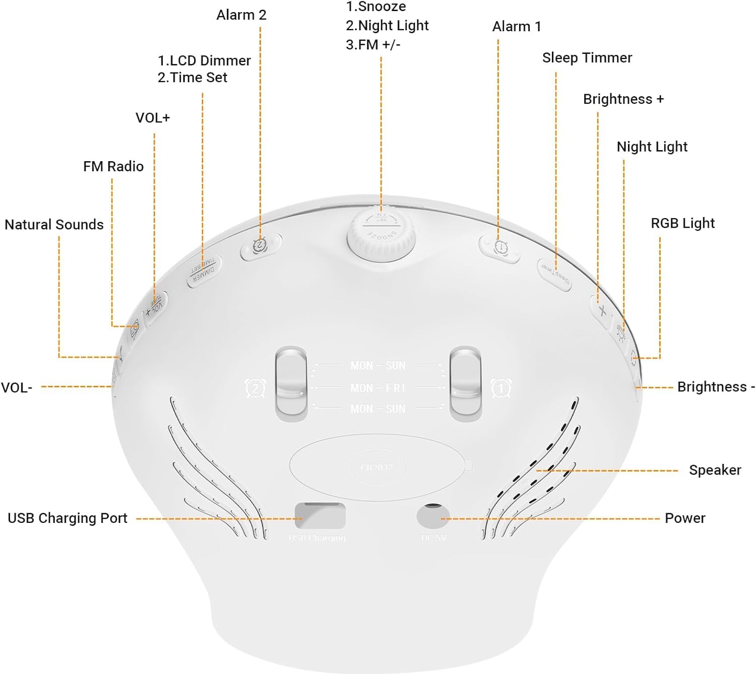 Sunrise Alarm Clock for Heavy Sleepers, Wake Up Light with Sunrise/Sunset Simulation