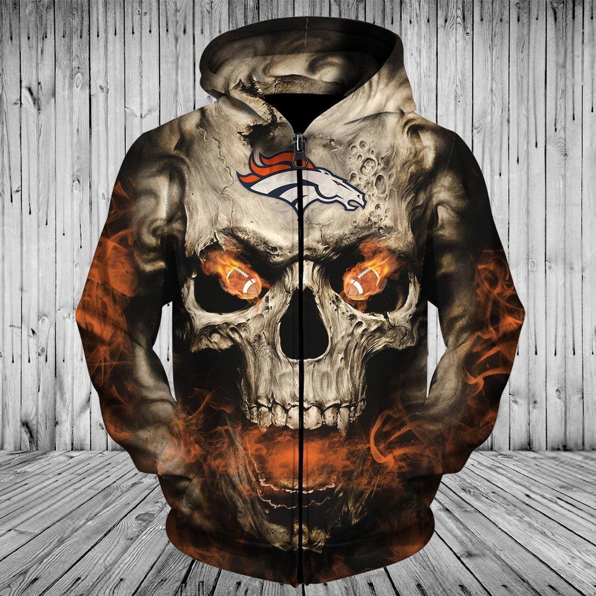 BRONCOS HOODIE 3D SKULL20